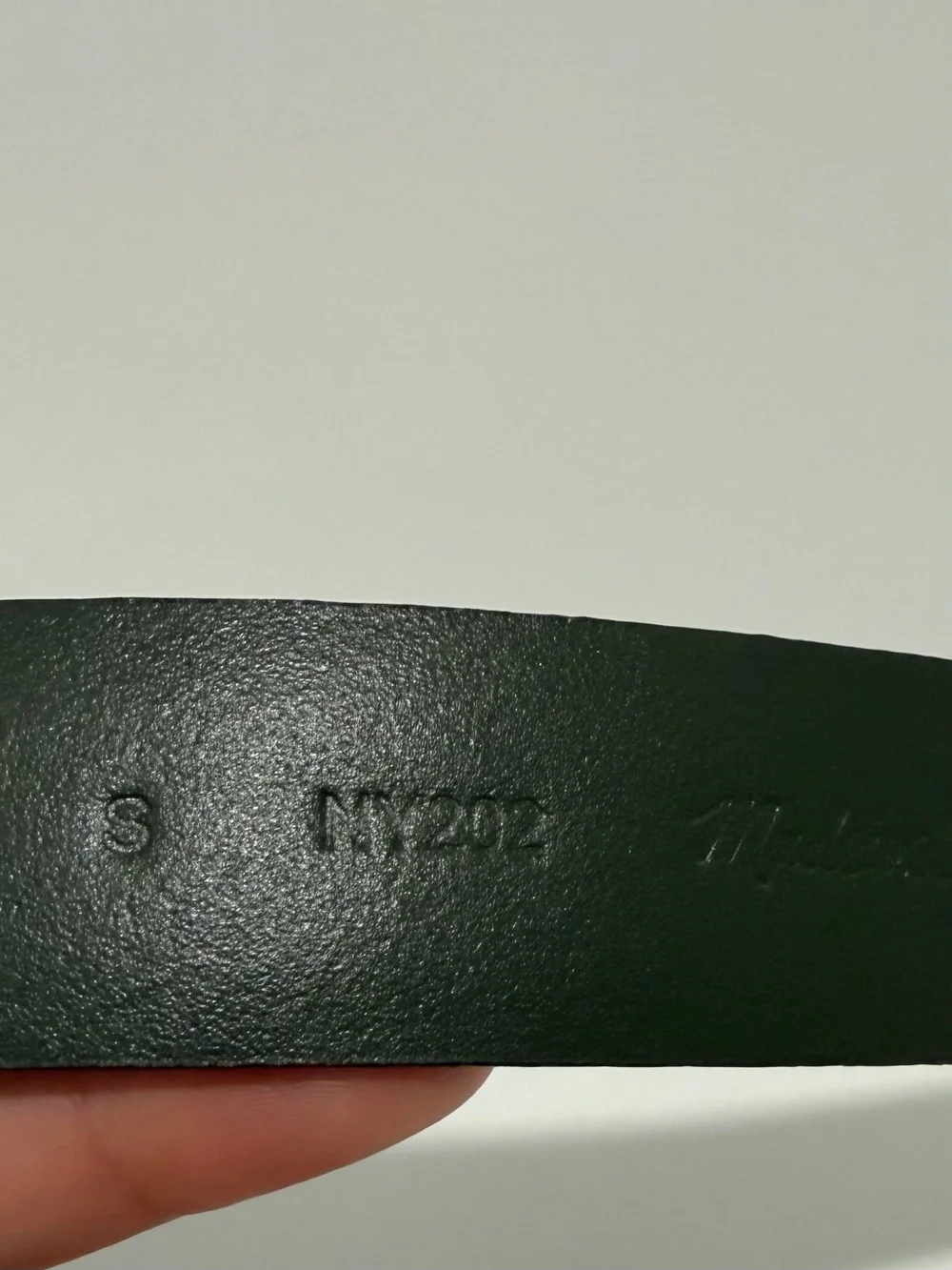 NEW Madewell Sculpted Wavy-Buckle Belt in Dried Olive suede NY202 S (27-28”) $78